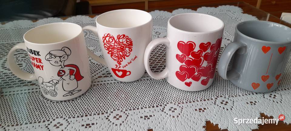 Porcelanowe kubki w serduszka wielokolorowy mazowieckie