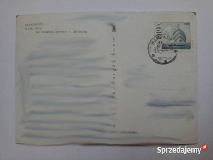 Pocztówka Karkonosze Wielki Staw 1968r Znaczek Pocztówki i karty telefoniczne Dąbrowa Górnicza