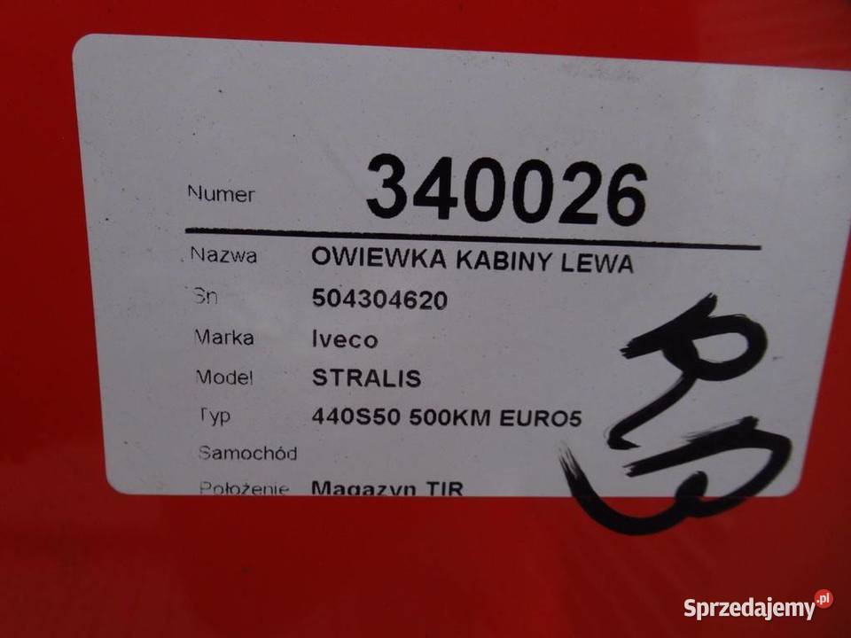 OWIEWKA KABINY LEWA IVECO STRALIS I 504304620 podkarpackie