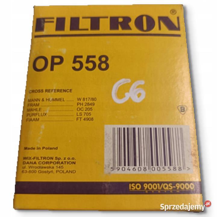 FILTR OLEJU Filtron OP 558 OP558 Ford Hyundai Chełm
