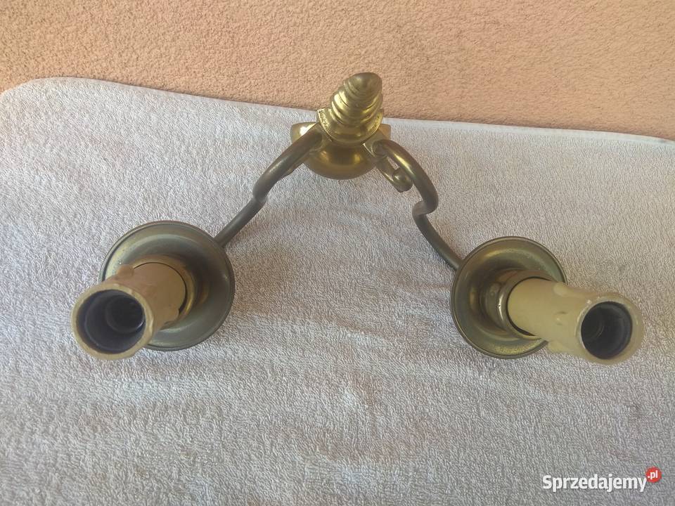 mosiężny kinkiet ścienny wzorowany na świecznik Warszawa