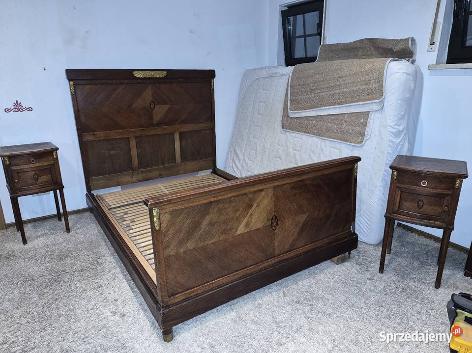 Stara sypialnia dębowa secesyjna łóżko szafa Meble do sypialni Sypniewo