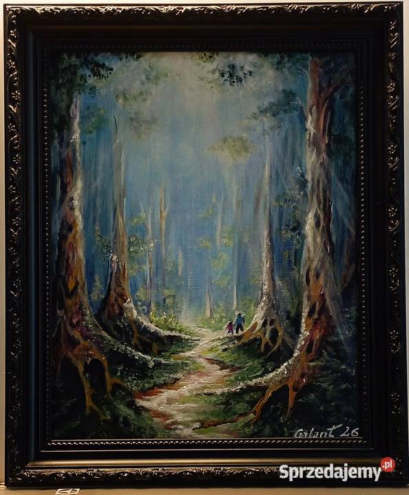 Obraz ręcznie malowany 4030 Oprawiony Łódź