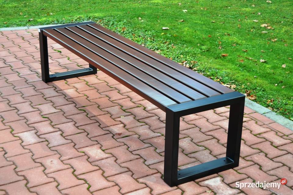 Ławka miejska bez oparcia parkowa ogrodowa loft Kraków
