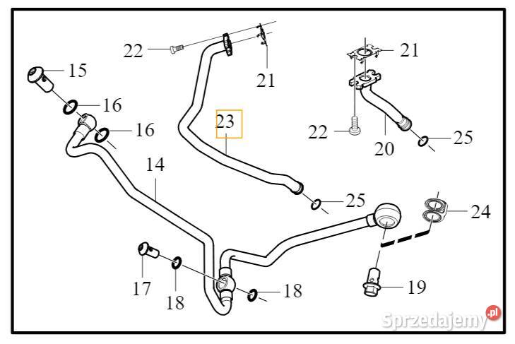 VOLVO S80 V70 XC70 sciek splyw oleju z turbiny dolnośląskie Bielany Wrocławskie sprzedam