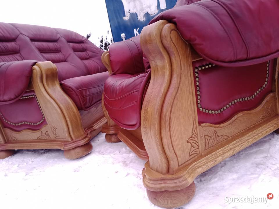 Komplet Wypoczynkowy KLER 321 i Pufa i Ława Dąb śląskie Kozy
