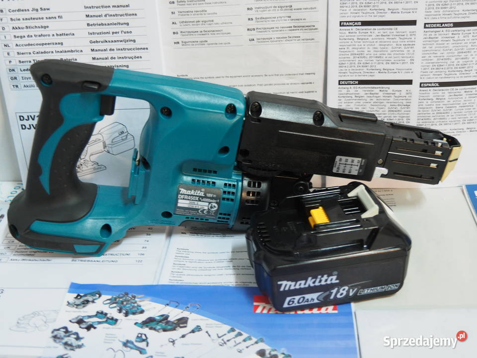 MAKITA DFR 450 wkrętarka taśmowa bateria 18v 6Ah Michałowice