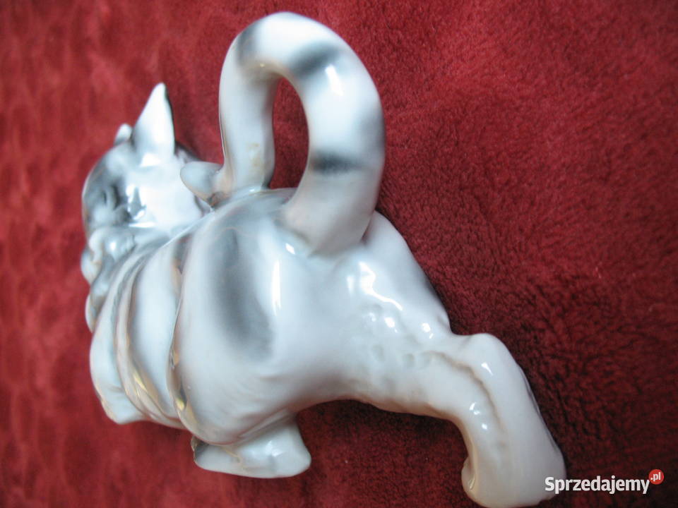 Kot szary Figurka ceramika 10 x 17 x 5