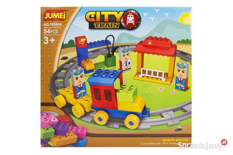 Klocki Jumei 3 City KOLEJKA 54 elementy 28x26 Poznań