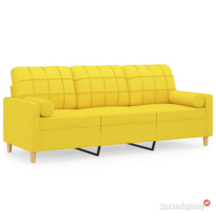 3osobowa sofa z poduszkami żółta 180 tkanina Warszawa