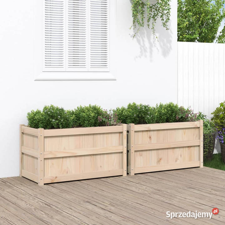 Donice ogrodowe 2 lite drewno sosnowe WM837460