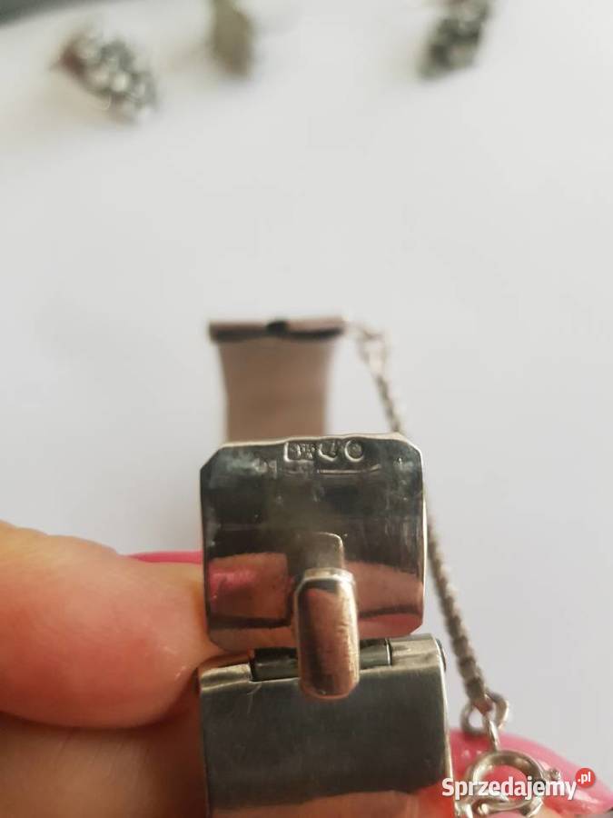 Komplet oksydowane srebro cyrkonie