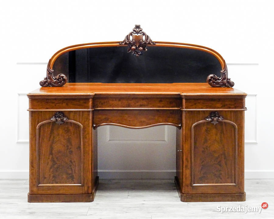 Dekoracyjna TOALETKA MAHOŃ DUŻE LUSTRO SOLIDNA Kalisz