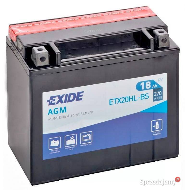 Akumulator motocyklowy EXIDE ETX20HLBS YTX20HLB Starogard Gdański