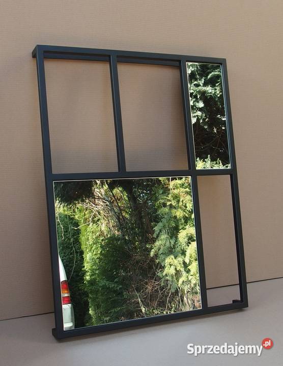 Lustro w stalowej ramie loft prostokąt