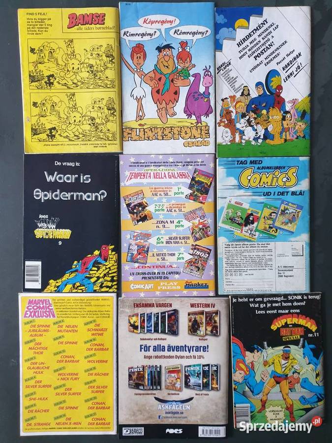 Zestaw 9ciu komiksów europejskich różne języki Gdynia
