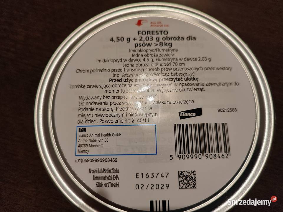 Obroża psa 8 Foresto pcheł i kleszczy lubelskie Lublin