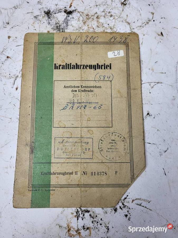 BIRIF PAPIER PAPIERY NSU 200 1938R śląskie Rybnik