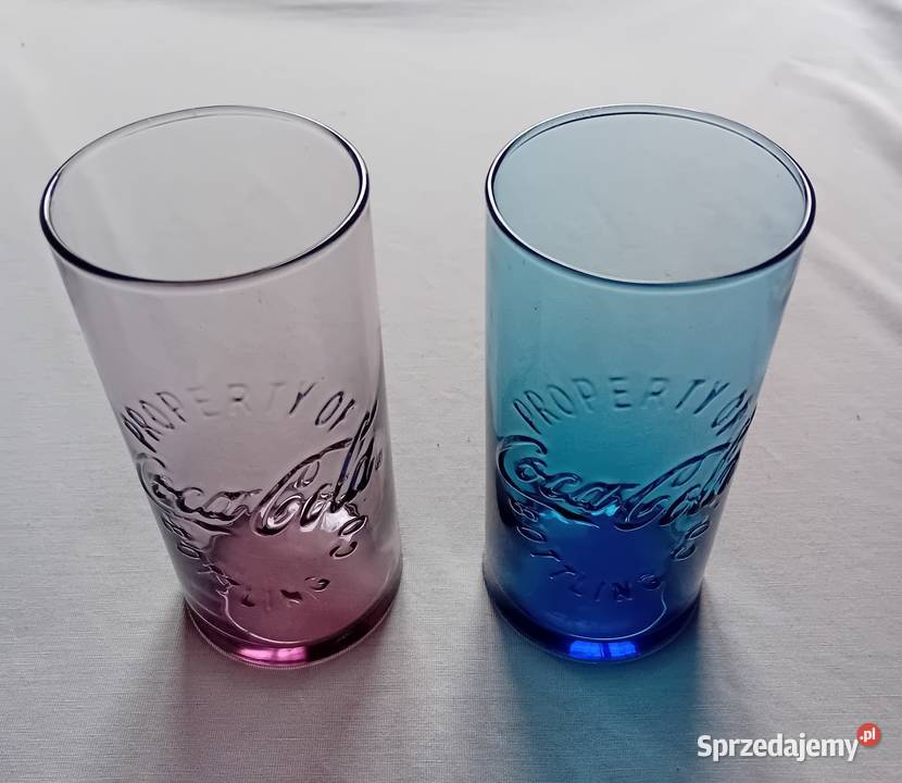 Dwie kolekcjonerskie szklanki Coca Cola Property wielkopolskie Koźminek