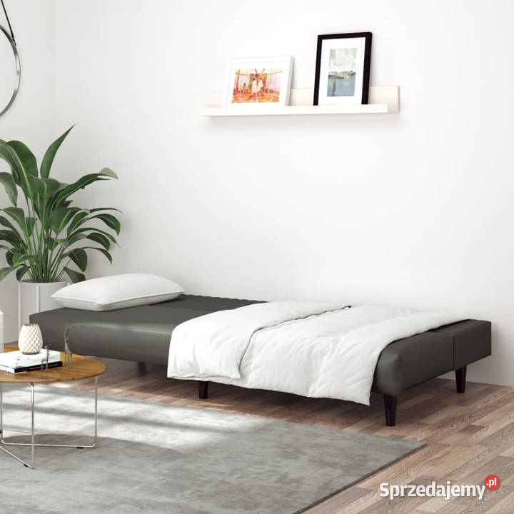 2osobowa sofa szara sztuczna skóra WM375949 Sofy i kanapy