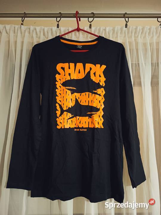 Bluzka Chłopięca Długi Rękaw Czarna Bawełna czarny Suwałki sprzedam