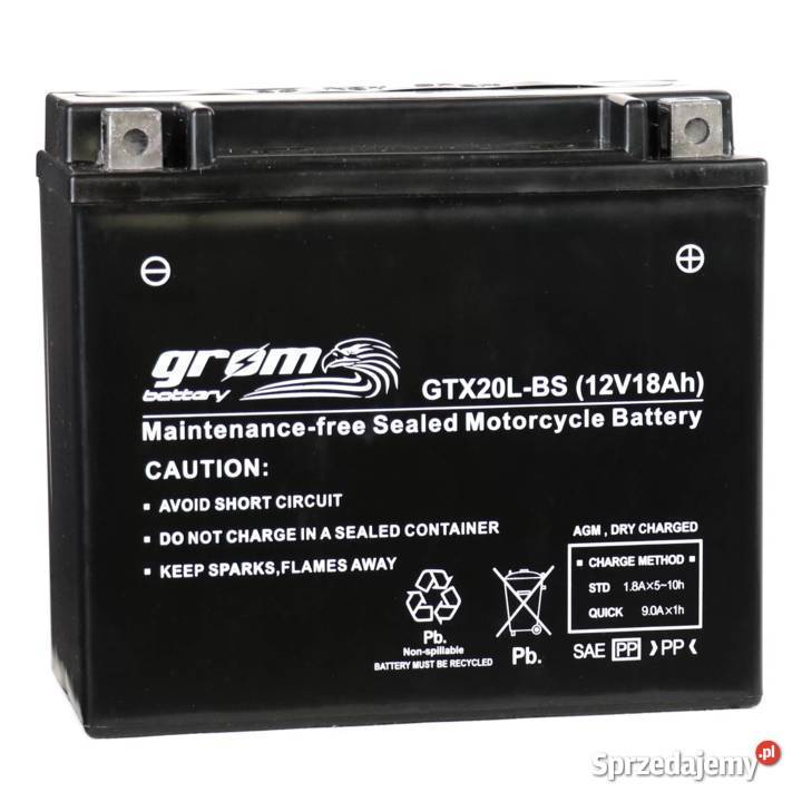 Akumulator motocyklowy GROM GTX20LBS YTX20LBS