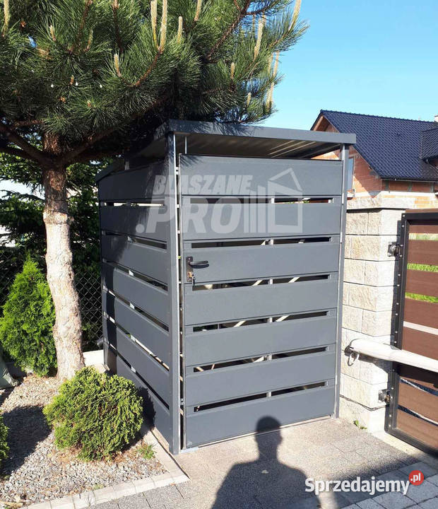 Wiata śmietnikowa spad tył 1x15m antracyt