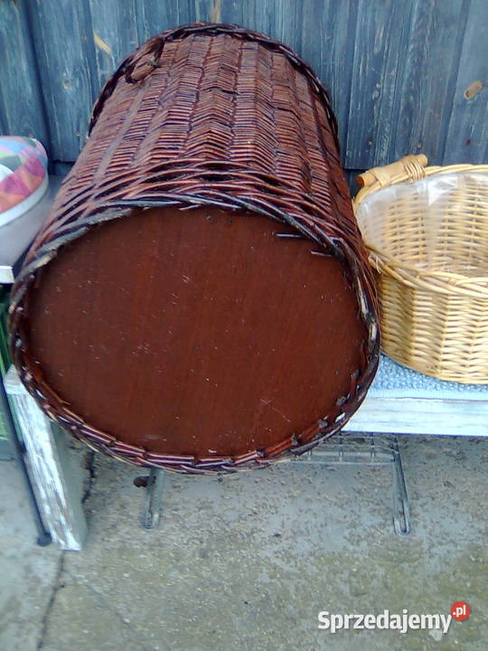 Brązowy duży okrągły solidny zwarta wiklina Tarnowo Podgórne sprzedam