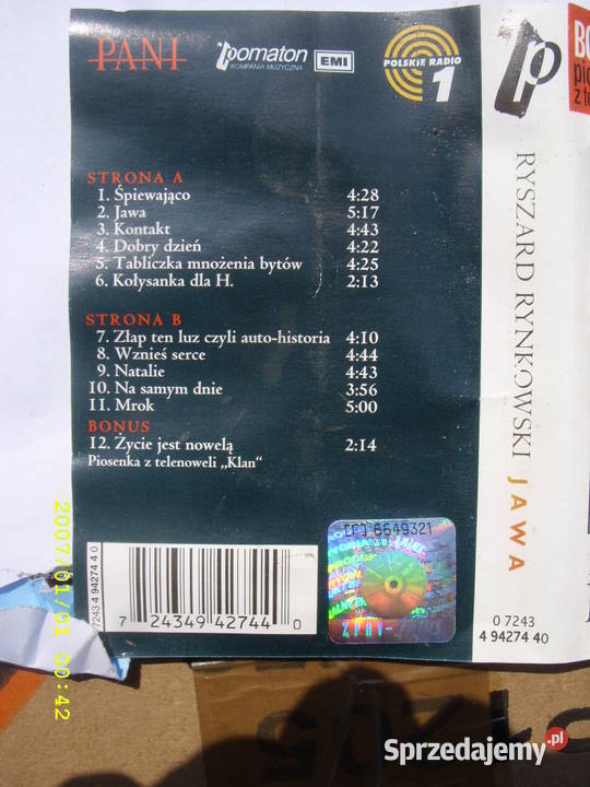Pop kaseta RYSZARD RYNKOWSKIJAWA Pomaton 1997 dolnośląskie