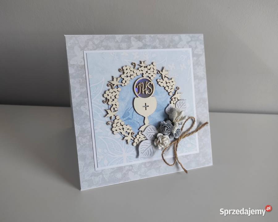 Kartka ręcznie robiona Komunia Święta handmade 3 Łódź