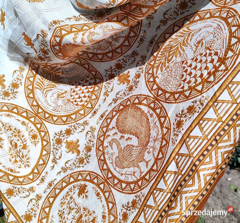 Duża chusta bawełna szal pareo kolor złoty Szczecin
