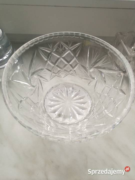 Kryształowa bomboniera duża piękna prl Porcelana i szkło