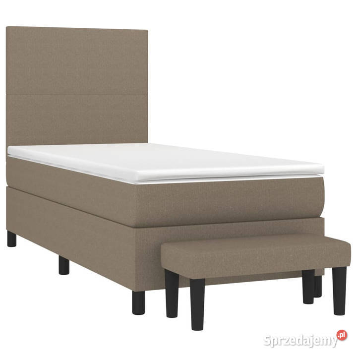 Łóżko kontynentalne z materacem taupe tkanina 80cm Warszawa
