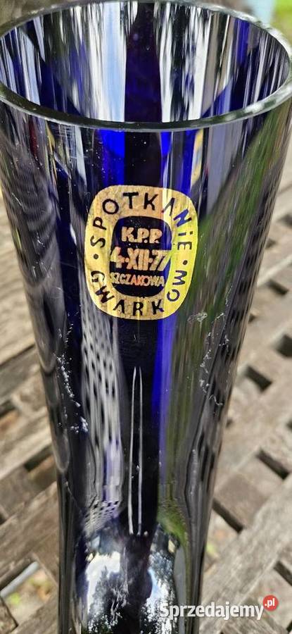 Spotkanie Gwarków 1977 Pamiątkowy wazon ze szkła Barlinek