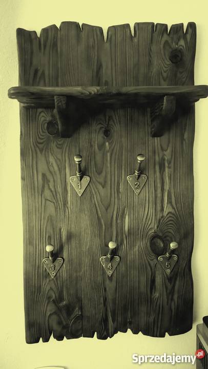 Wieszak drewniany vintage rustykalny loft Krasów