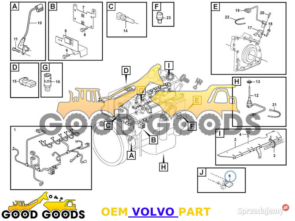 VOLVO CZUJNIK CIŚNIENIA PALIWA 20973777 Części