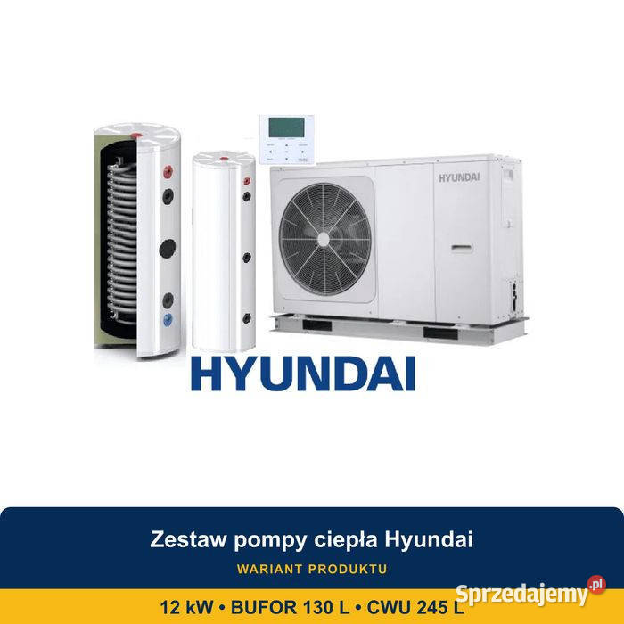 Zestaw Hyundai pompa ciepła monoblok 12 kW bufor Pozostałe