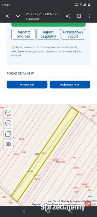 Sprzedam pole orne 119 ha Bilcza