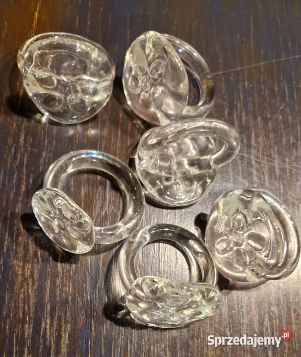 Vintage obrączki kółka ze szkła zestaw 12 na sprzedam