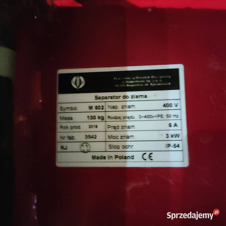 Separator wialnia czyszczalnia Orły