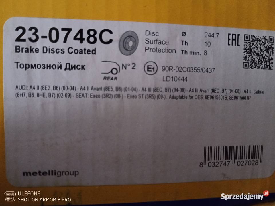 Tarcza hamulcowa METELLI 230748C