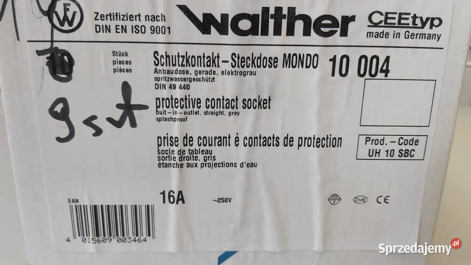 Gniazdo podtynkowe shuko 16A Walther Mondo 10004 Wyszków