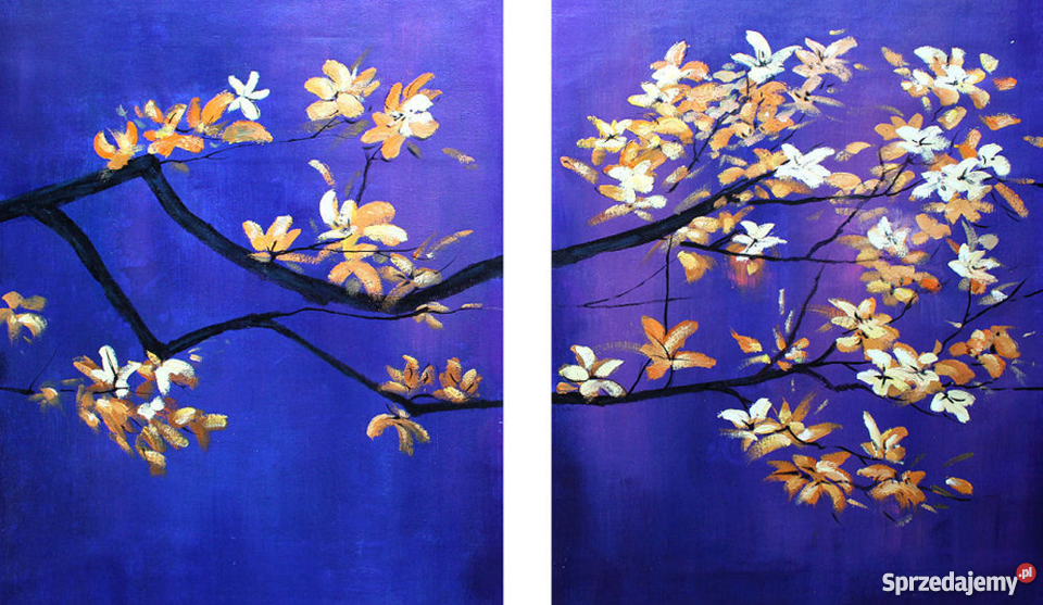 Co babci na prezent Obraz olejny Kwitnąca wiśnia Malarstwo Warszawa