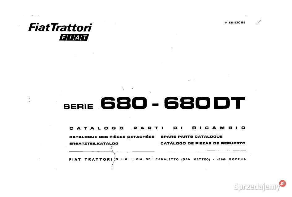 Fiat 680, 680 Dt Katalog Części Ciągnik Kielce - Sprzedajemy.pl