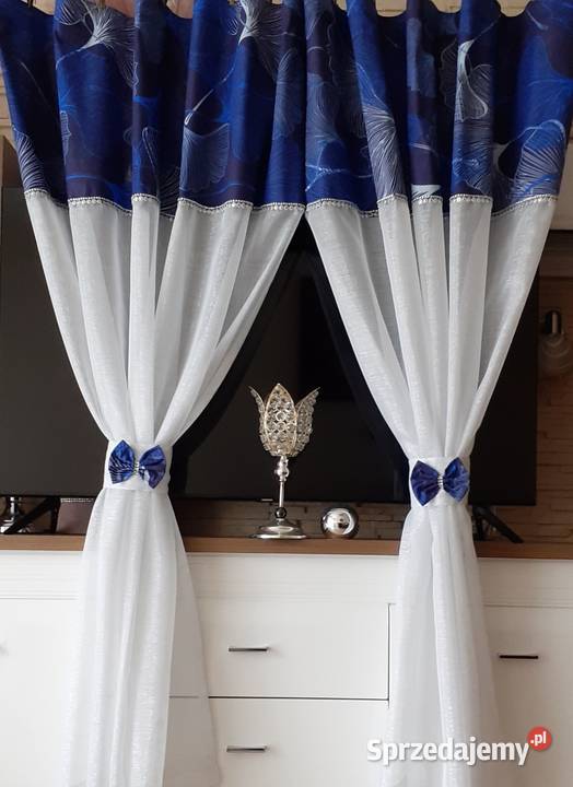 Firany granatowy liść miłorzębu Mława