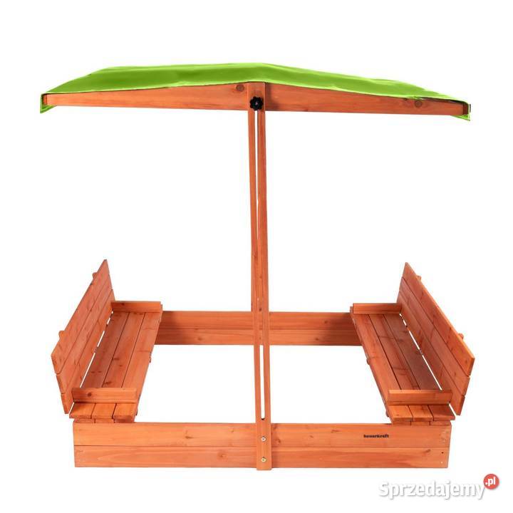 Drewniana piaskownica ogrodowa z daszkiem Pozostałe wielkopolskie Poznań