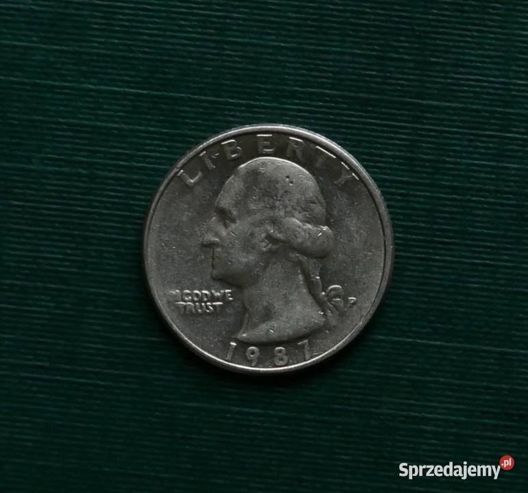 USA dolara 1987r Ćwierćdolarówka Waszyngtona Gliwice