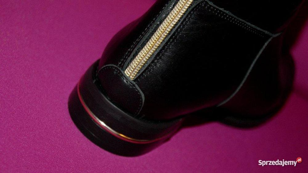 KOZAKI Oficerki skóra 255 czarny Moda i Styl mazowieckie Warszawa