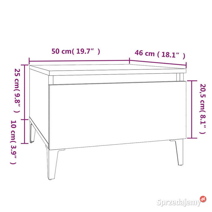 Stolik boczny brązowy dąb 50x46x35 materiał Warszawa sprzedam
