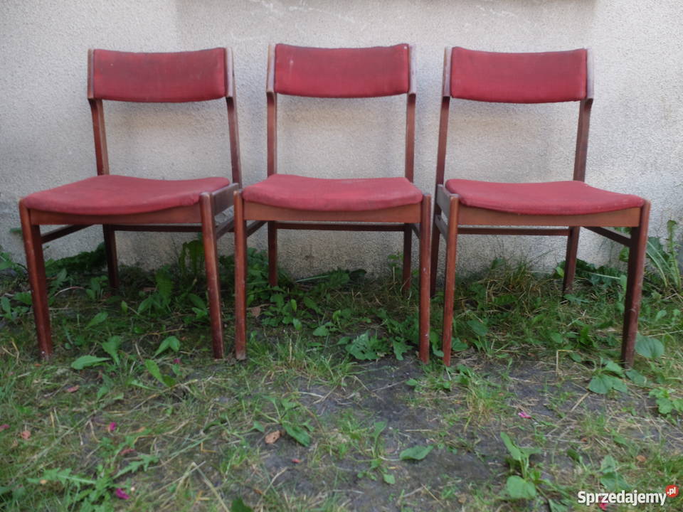 Komplet 3 krzeseł Medeo77 Swarzędz z epoki PRL